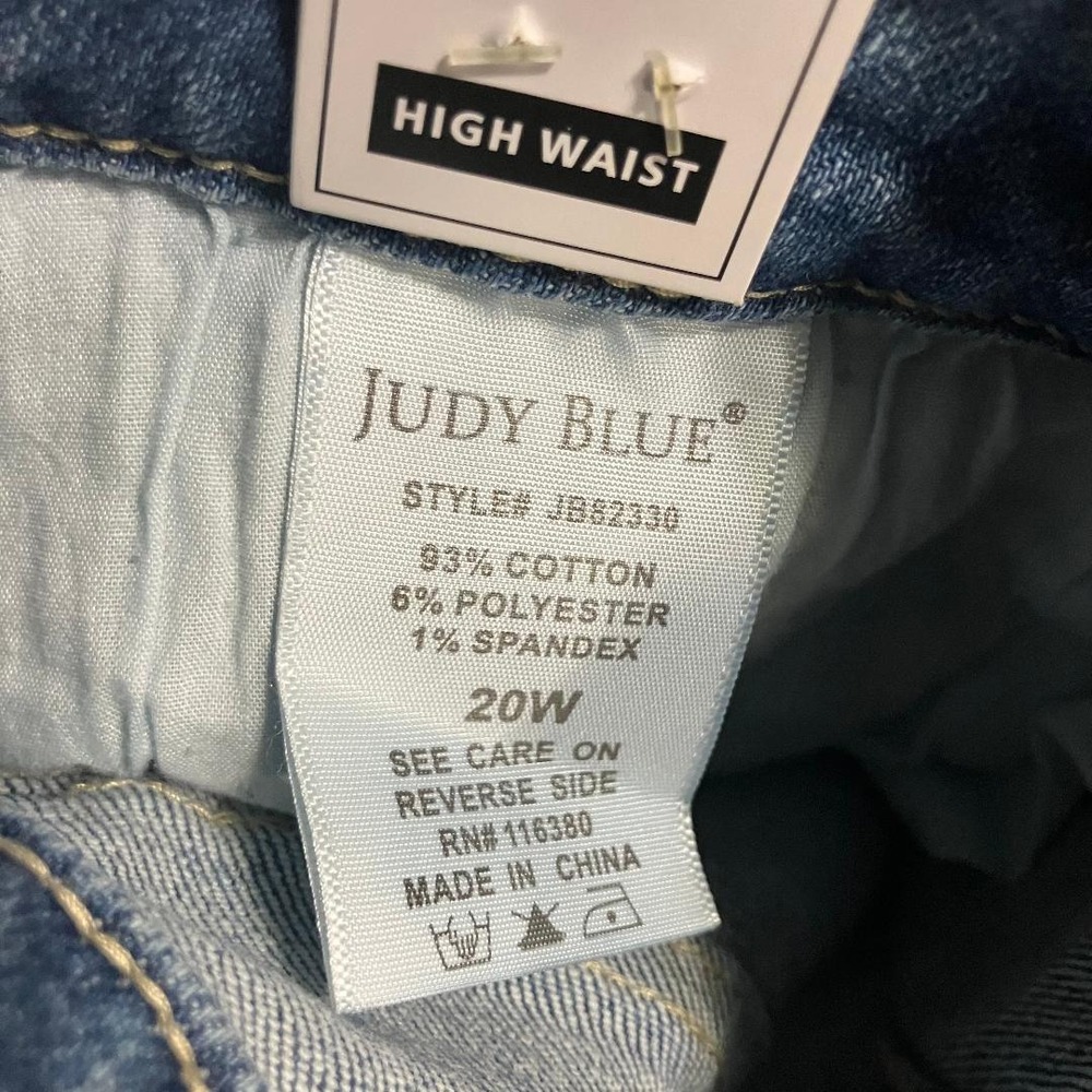NWT Judy Blue Womens High Waist Distressed Skinny Jeans Light Blue Plus Size 20W - Picture 10 of 10